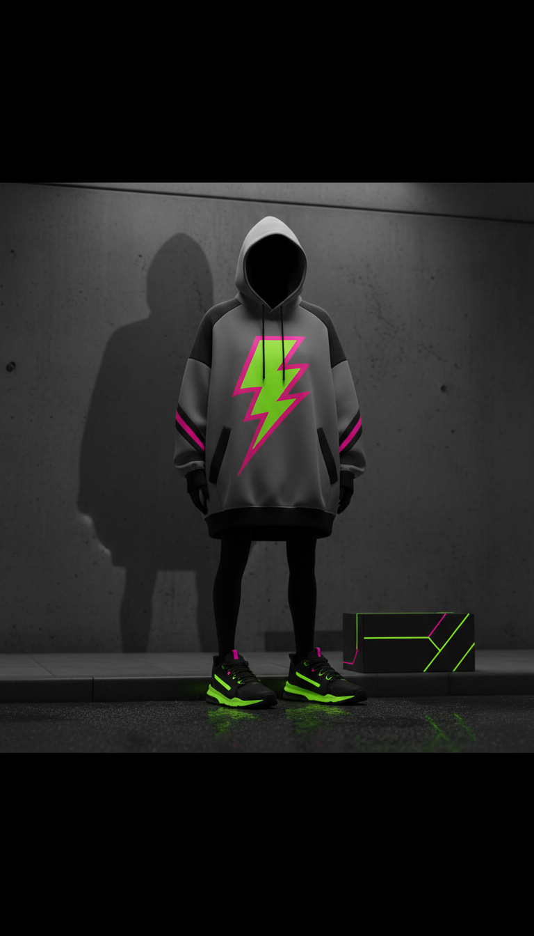 Oversized Shadow Graphic Hoodie